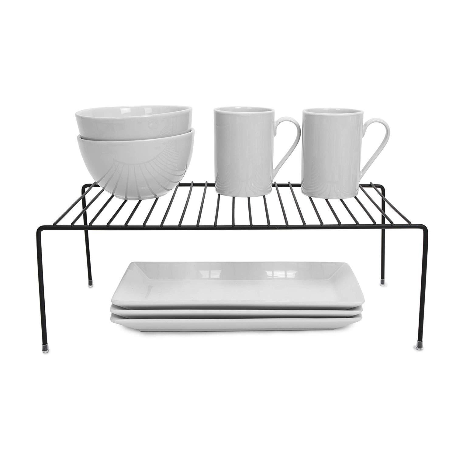 Large Black Steel Wire Kitchen Storage Shelf Rack Set of 6