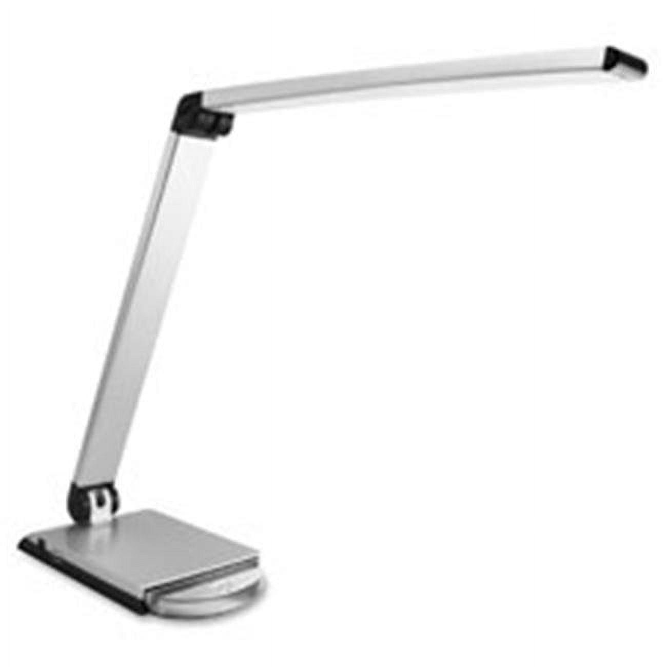 Silver Adjustable LED Desk Task Light with USB Port