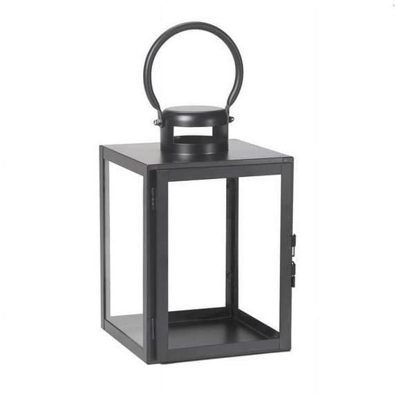 Smart Solar 8081664 11 in. One Mantle Glass & Metal Huntington Lantern - Black - Pack of 2