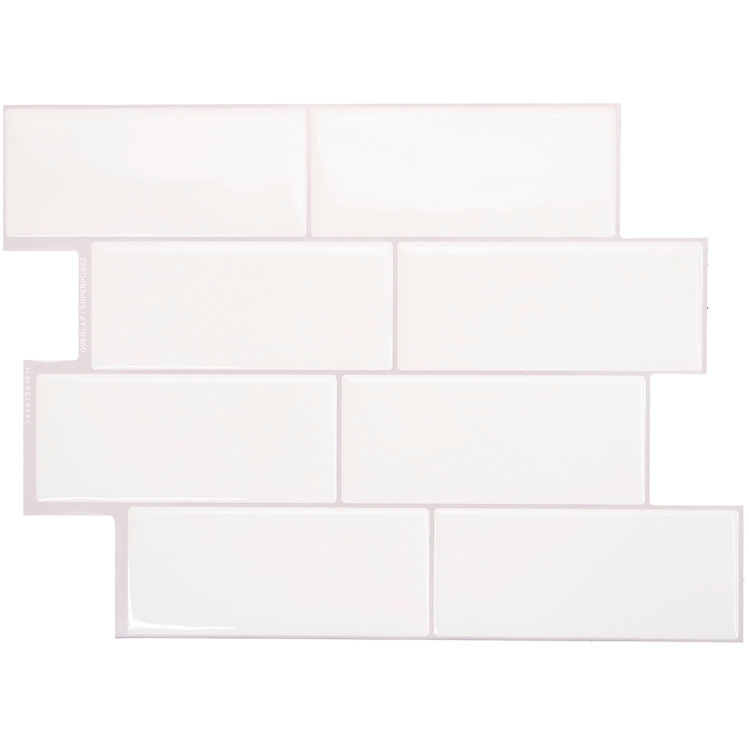 Peel and Stick Gel Backsplash Tile Metro 12'' x 8'' (Set of 4)