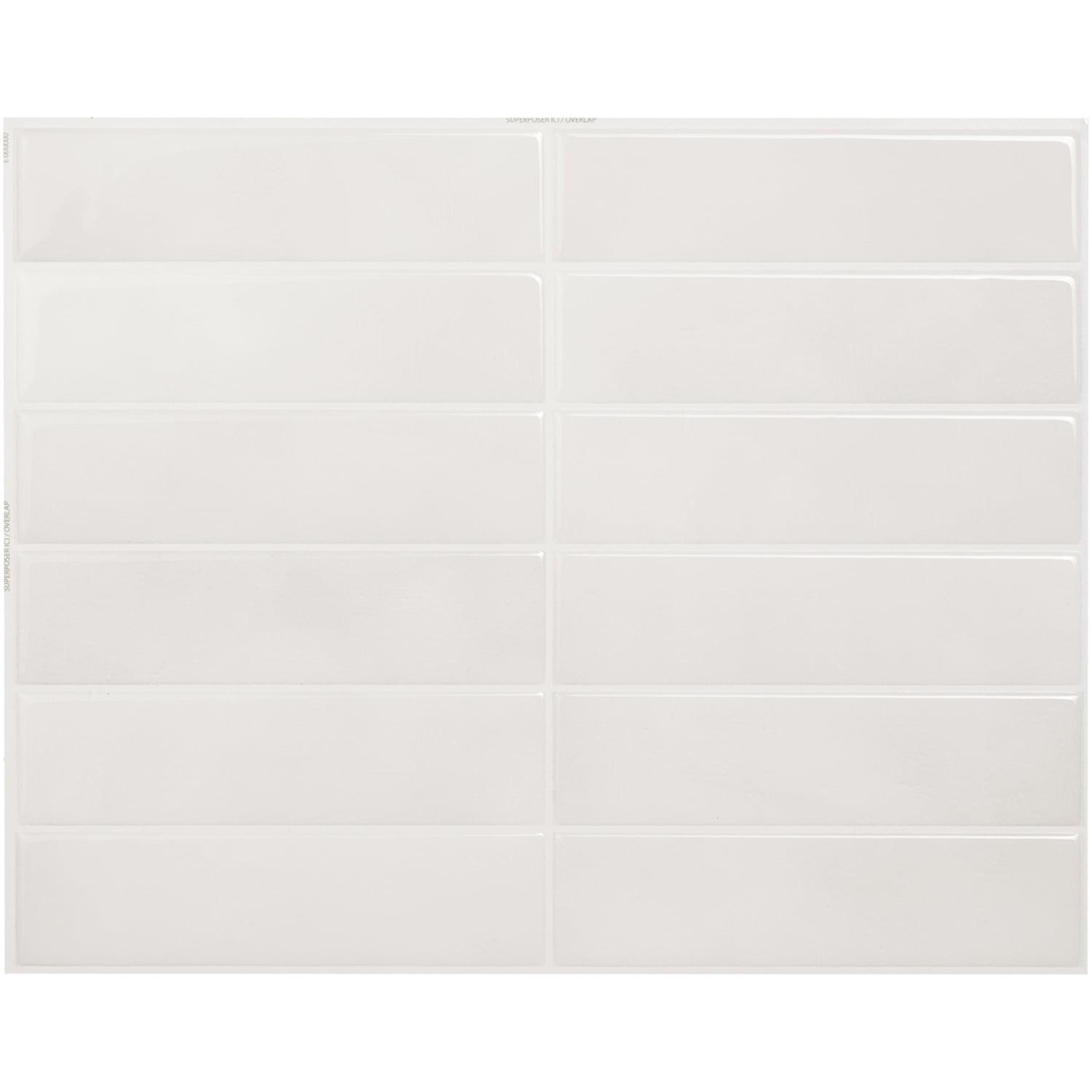 Essaouira White Glossy Peel and Stick Rectangular Tile Stickers