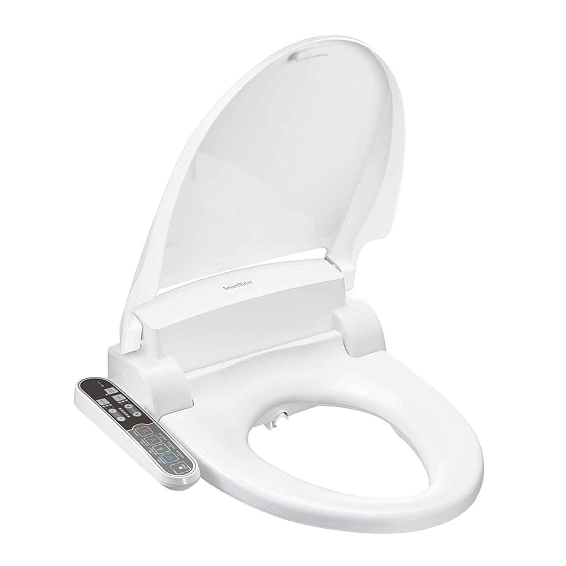 SmartBidet SB-2000WE Electric Bidet Toilet Seat with Heated Seating, Warm Air Dryer, Temperature Control Wash, and Control Panel, Elongated Seating