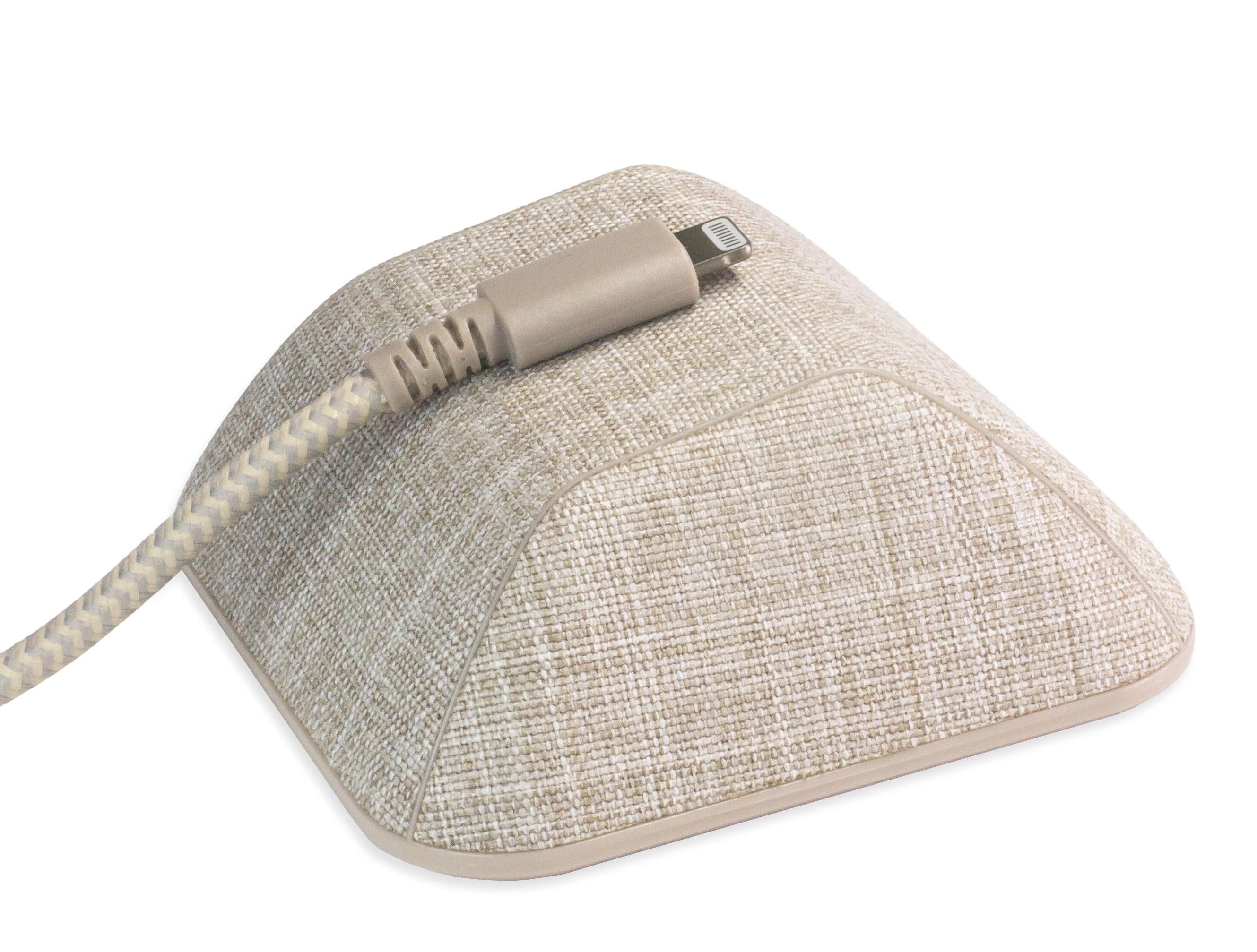 Beige Magnetic Cord Holder with Heathered Fabric Cover