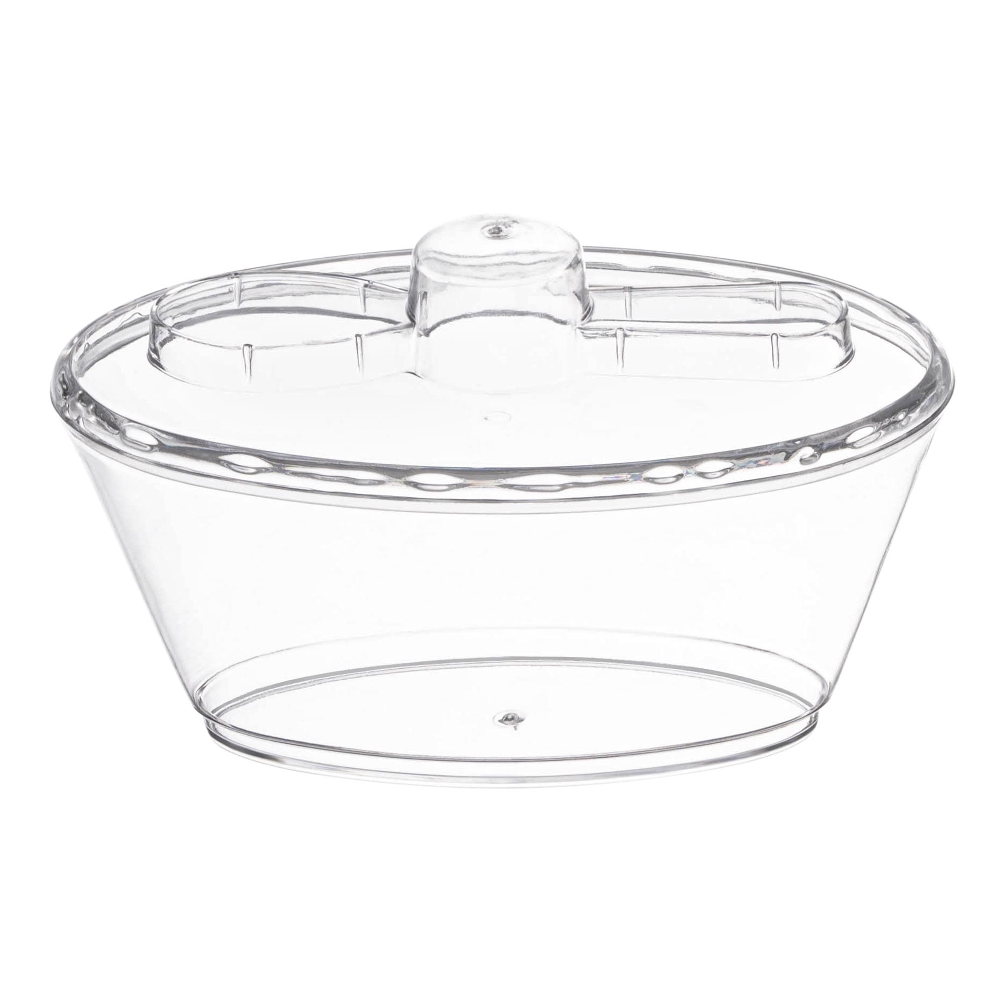 4 oz. Clear Oval Plastic Mini Cup with Lid and Spoon