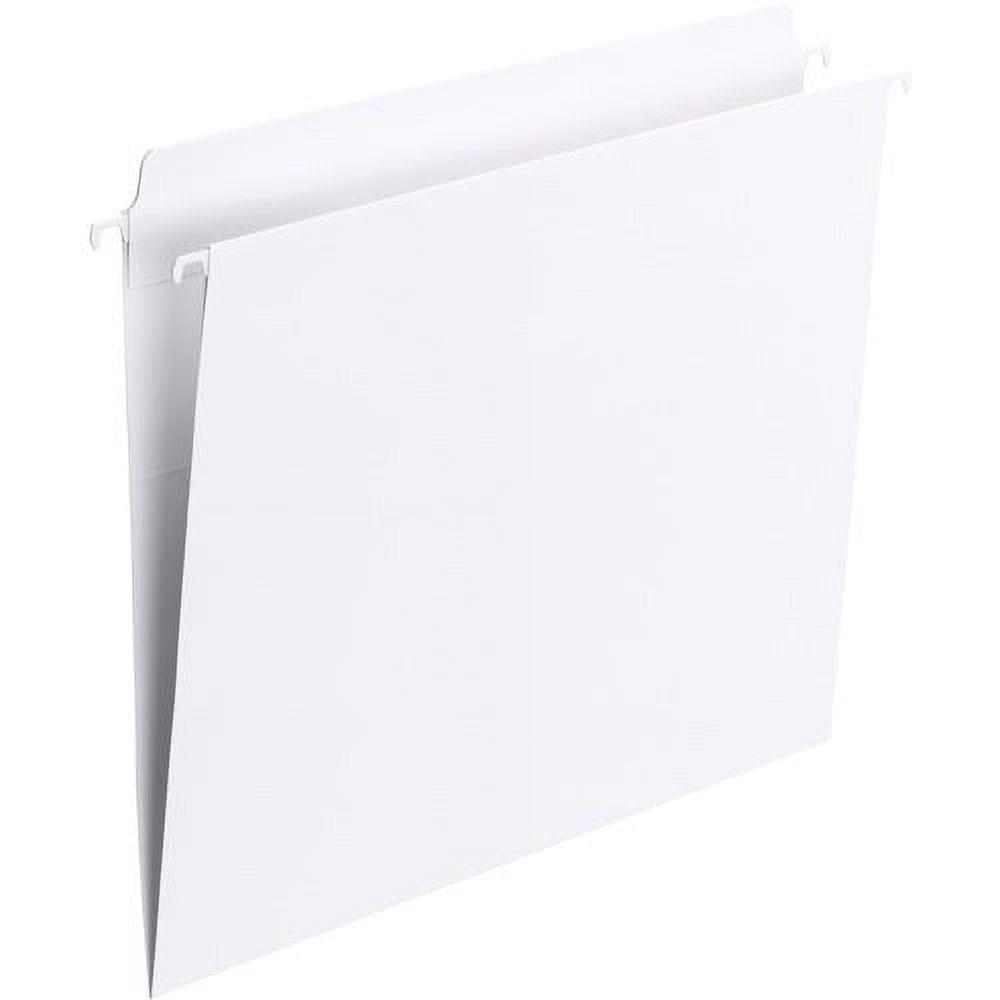 White Heavy-Duty Letter Size Hanging File Folders with Built-In Tabs