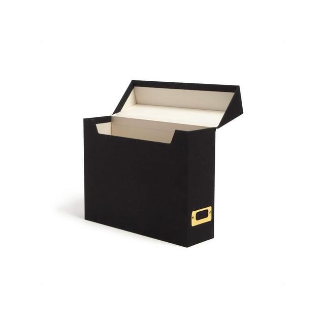 Smead Flip Top Box, 13"x10" , Linen, Charcoal (70233)