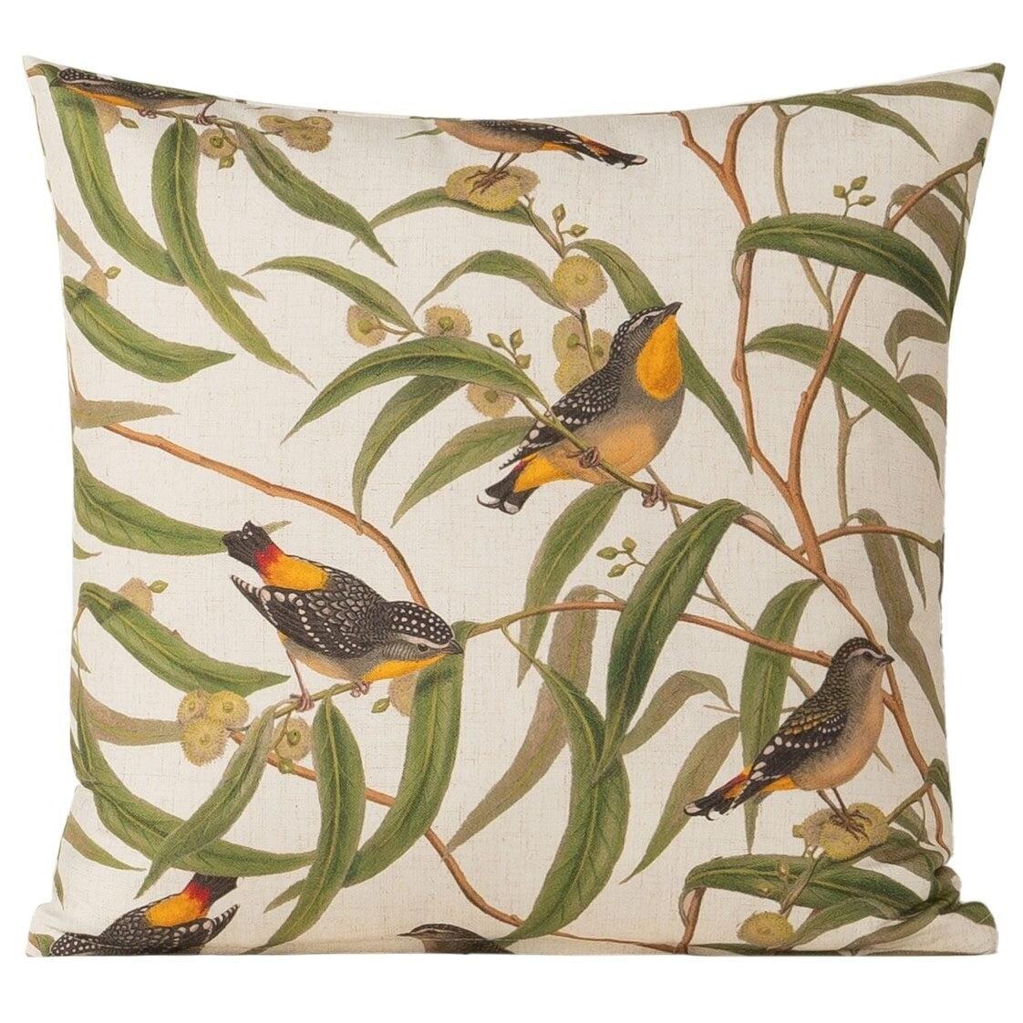 Smithsonian Songbirds Botanical Print 29" Square Throw Pillow