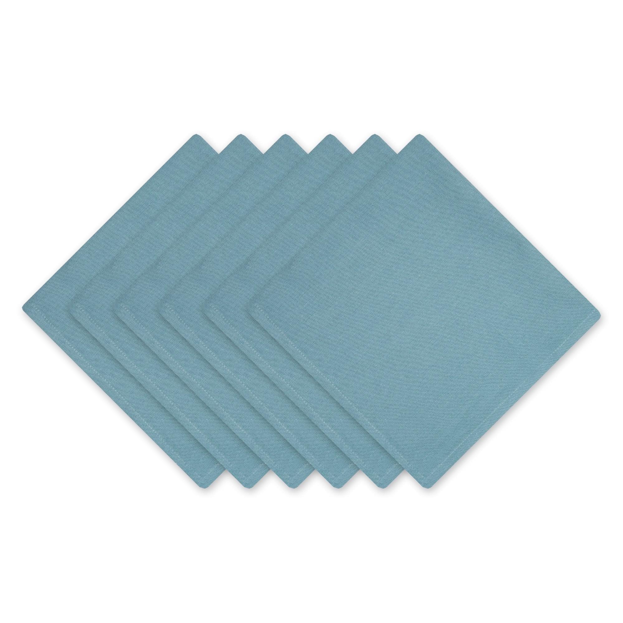 Smoke Blue Cotton Napkin Set of 6, 20x20 Inches