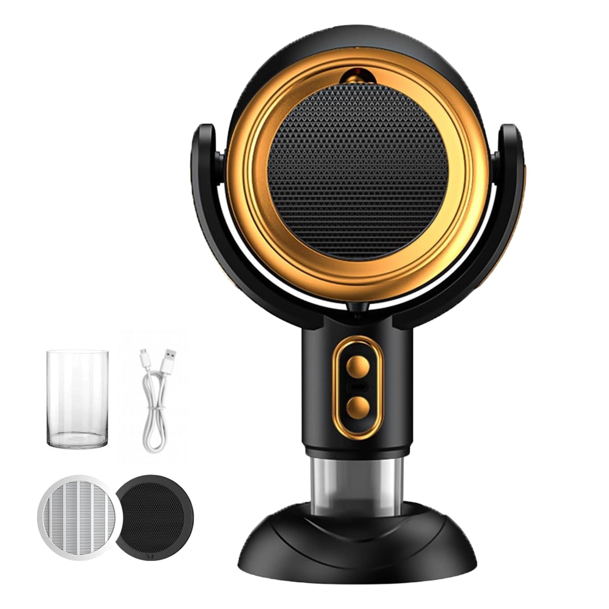 Daiosportswear Smoke Fan for Smoking indoors, the High Fan for Smoking, Wireless Mini Portable Range Anion Desktop Range Hood/Purifier Compact Fan Aromatherapy Diffuser Filter