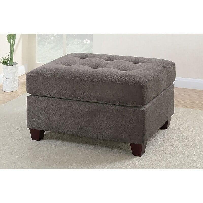 Smooth Waffle Suede Cocktail Ottoman