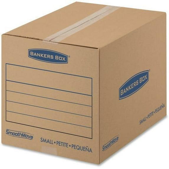 SmoothMove Basic Moving Boxes, Small Internal Dimensions: 12" Width x 16" Depth x 12" Height - External Dimensions: 12.3" Width x 16.5" Depth x 12.6" Height - Heavy Duty - Corrugated - Kraft, Black