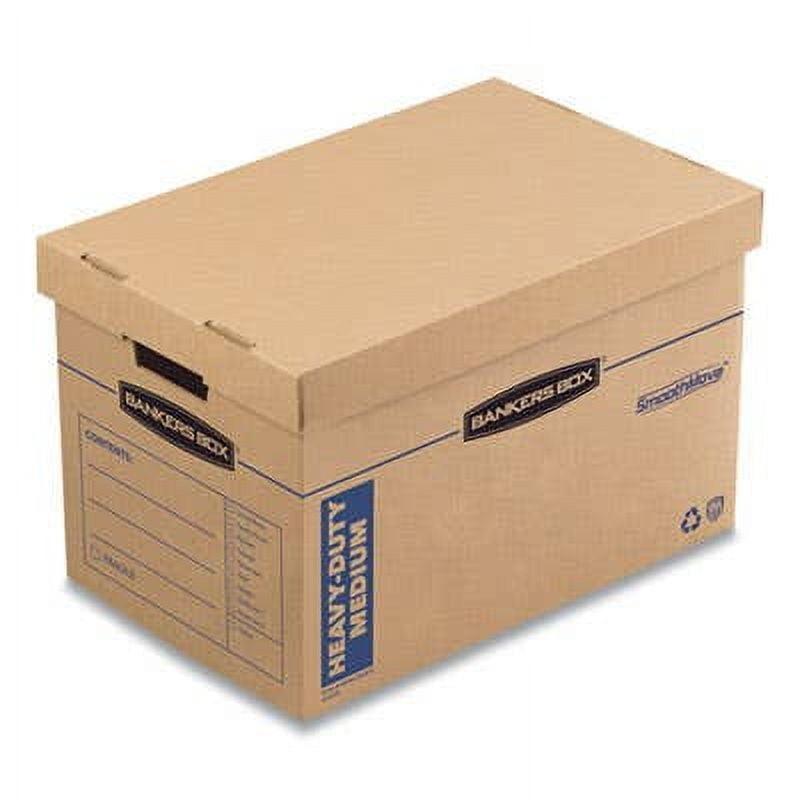 Fellowes Bankers Box 8 Pack Medium Heavy-Duty Classic Moving Boxes Tape-Free with Reinforced Handles