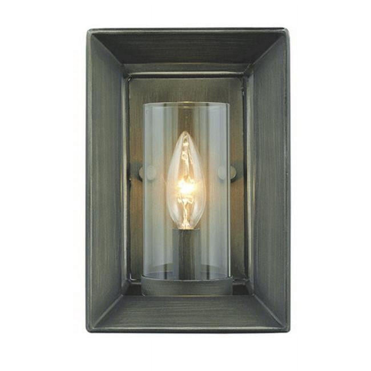 Golden Lighting Smyth 1-Light Wall Sconce in Gunmetal Bronze with Clear Glass