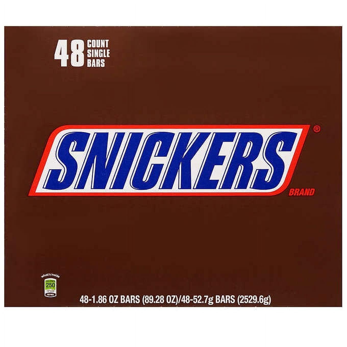 Snickers Milk Chocolate Candy Bars Box, 48 Count