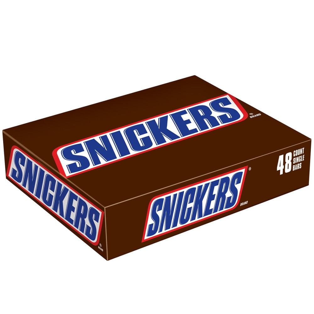 Snickers Milk Chocolate Candy Bars Box, 48 Count