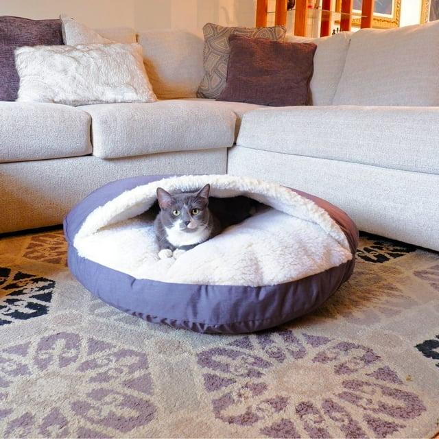 Snoozer Cozy Cave Dog Bed, Small, Heather Gray, Hooded Nesting Dog Bed