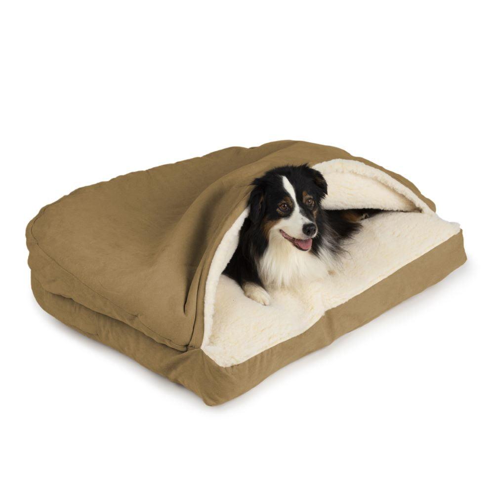 Snoozer Pet Products Snoozer Microsuede Rectangle Cozy Cave Hooded Dog Bed