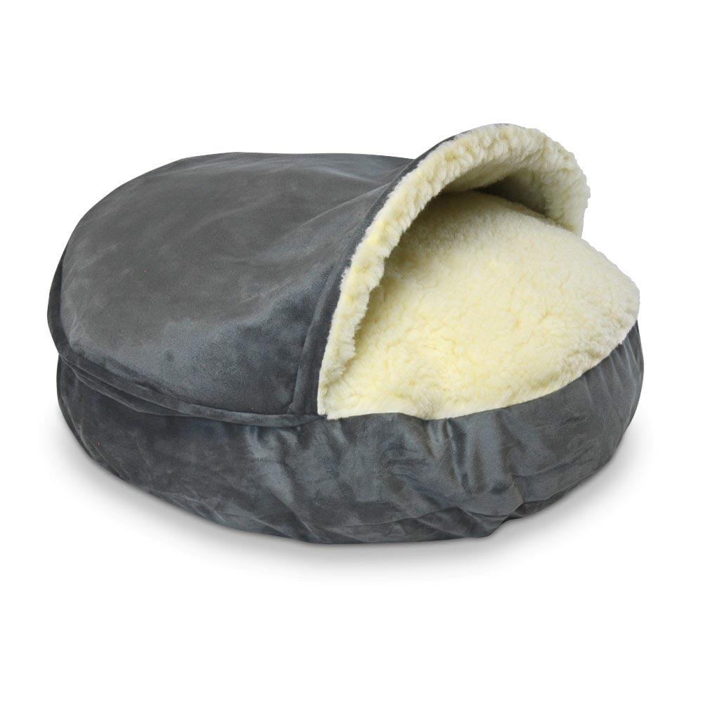 Snoozer Cozy Cave Luxury Hooded Microsuede Pet Bed