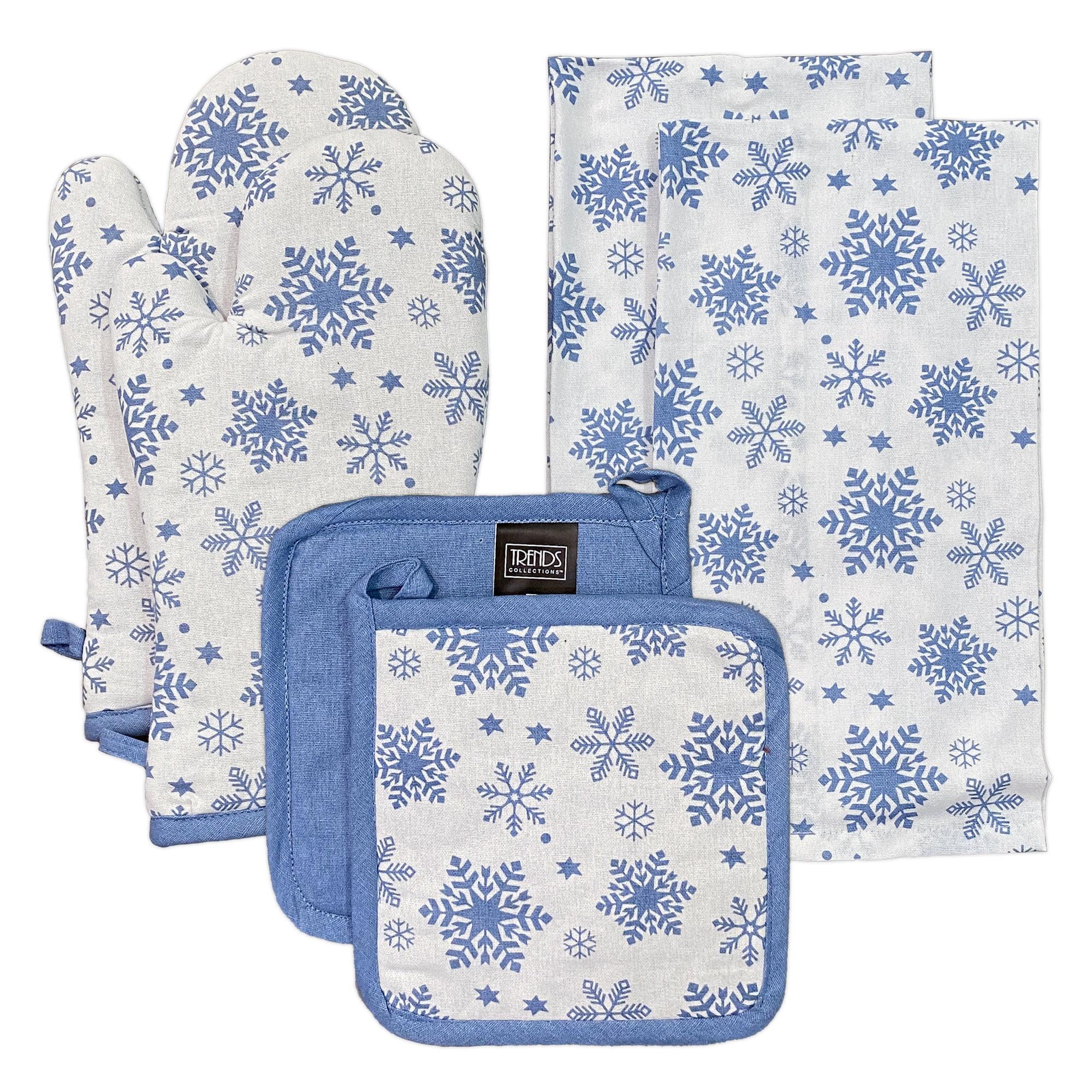 Lintex Floral Cotton Potholder & Oven Mitt Set