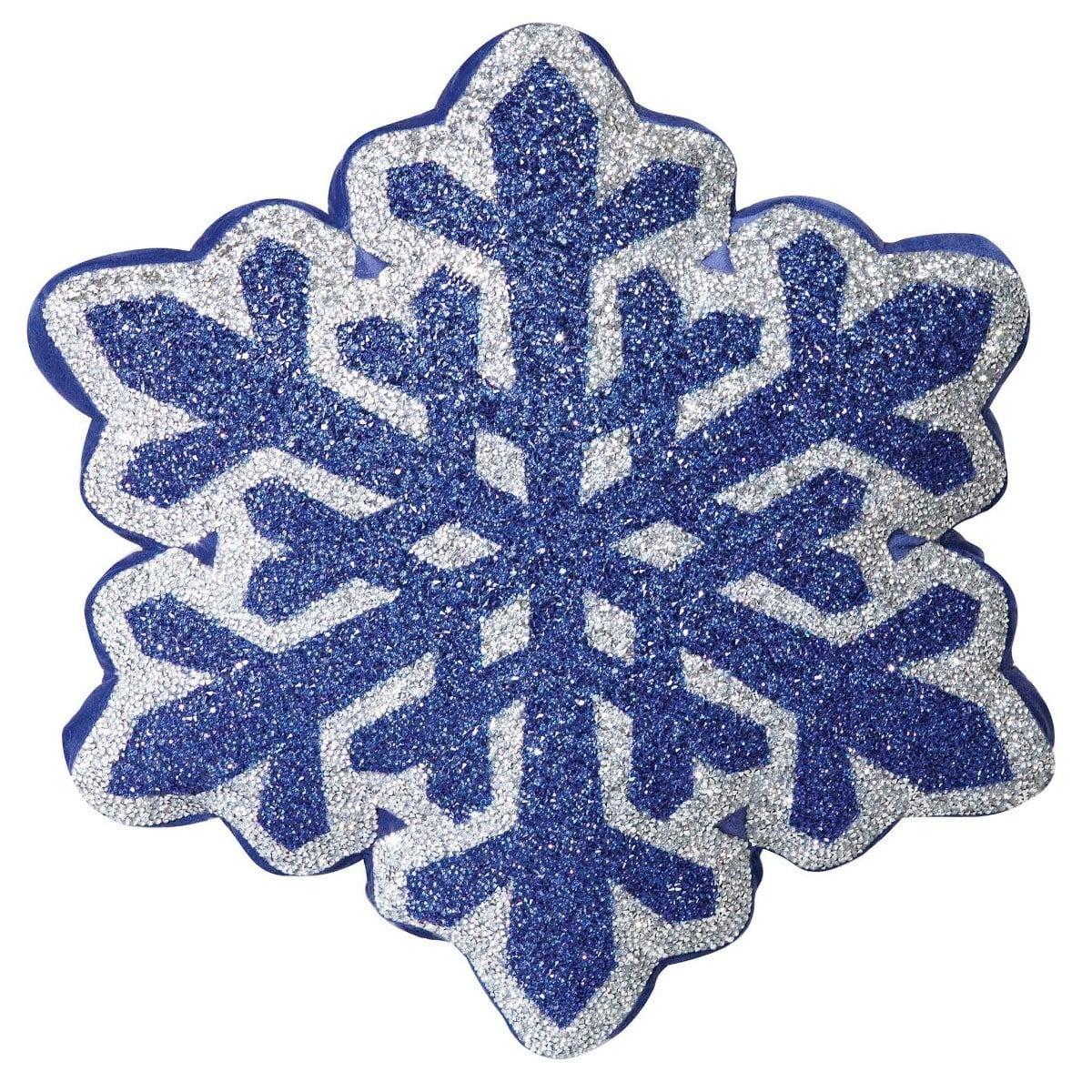 Snowflake Shaped Pillow - Navy