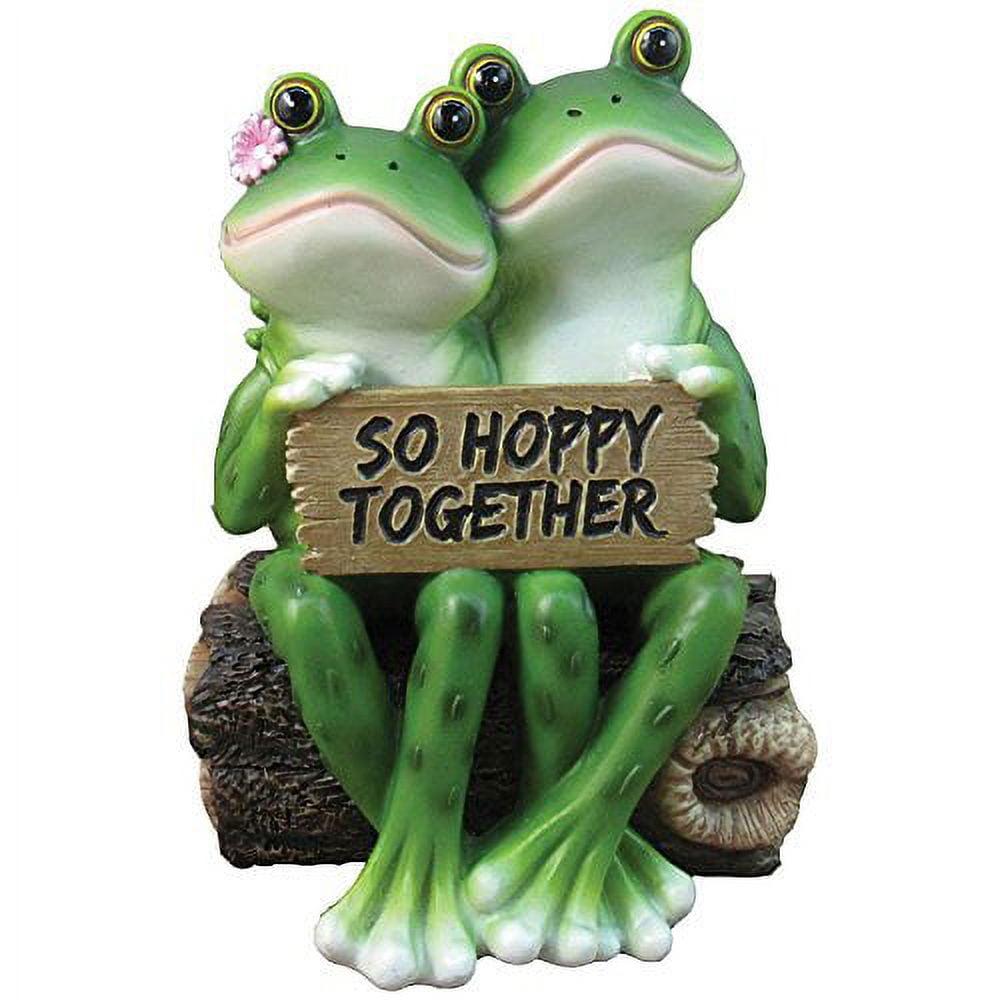 "So Hoppy Together" Adorable Amphibian Couple Decorative Resin Frogs Figure