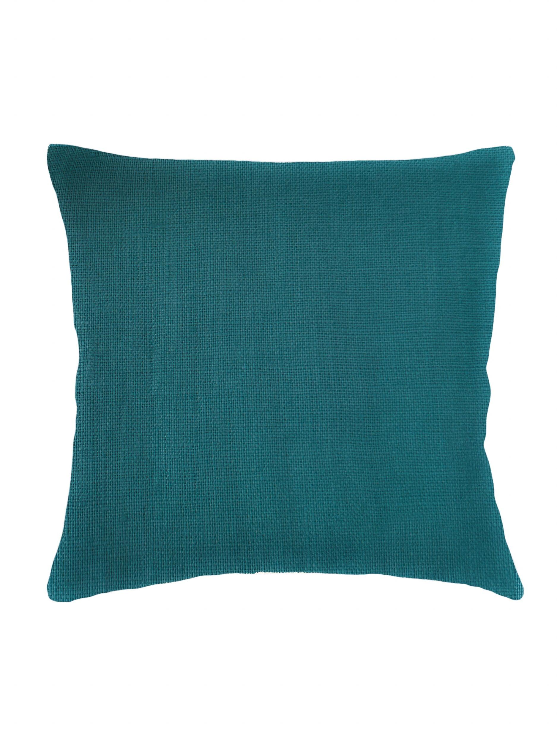 Peacock Blue 26x26 Linen Euro Pillow with Down Alternative Insert