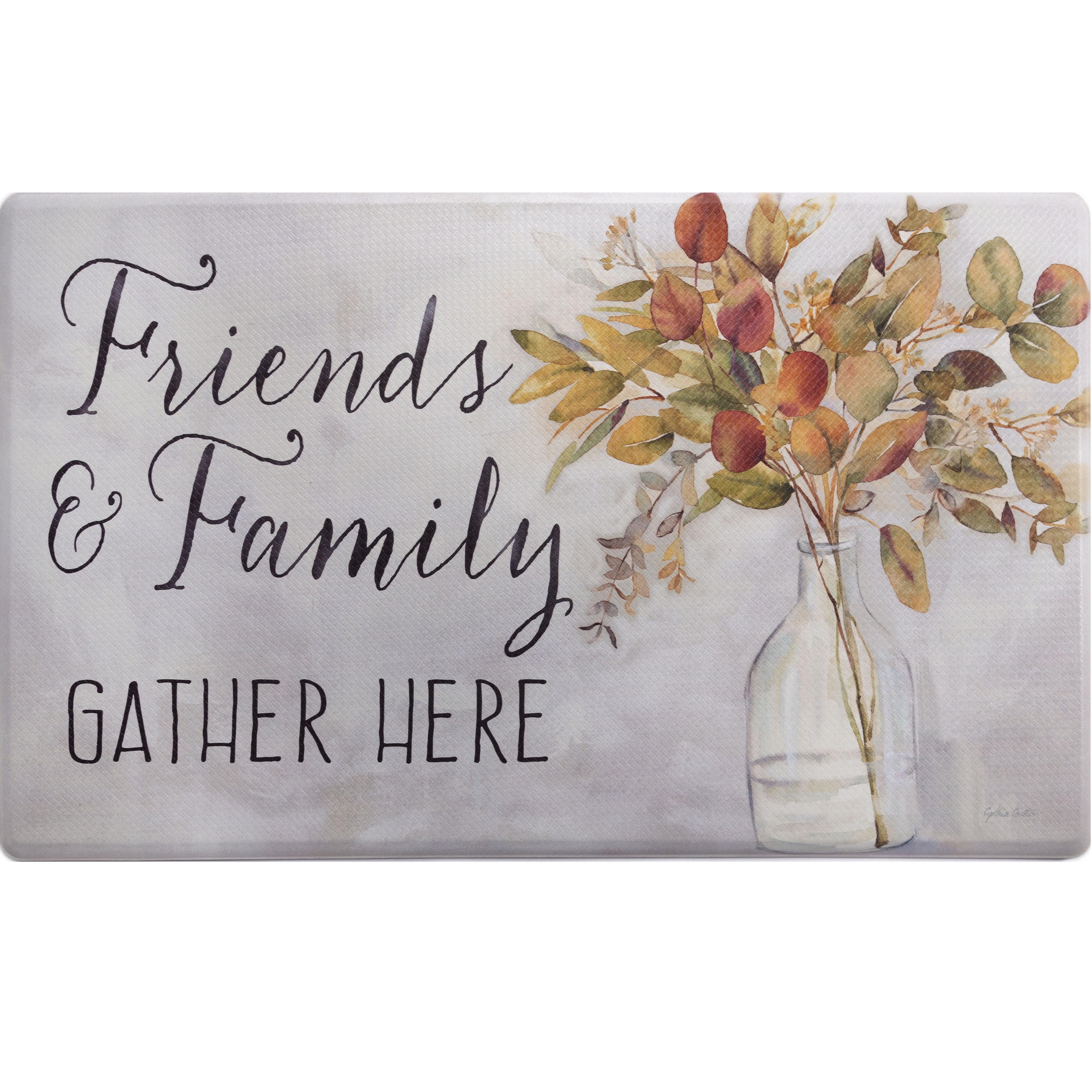 SoHome Cozy Living Friends and Family Gather Eucalyptus Floral Anti-Fatigue Mat