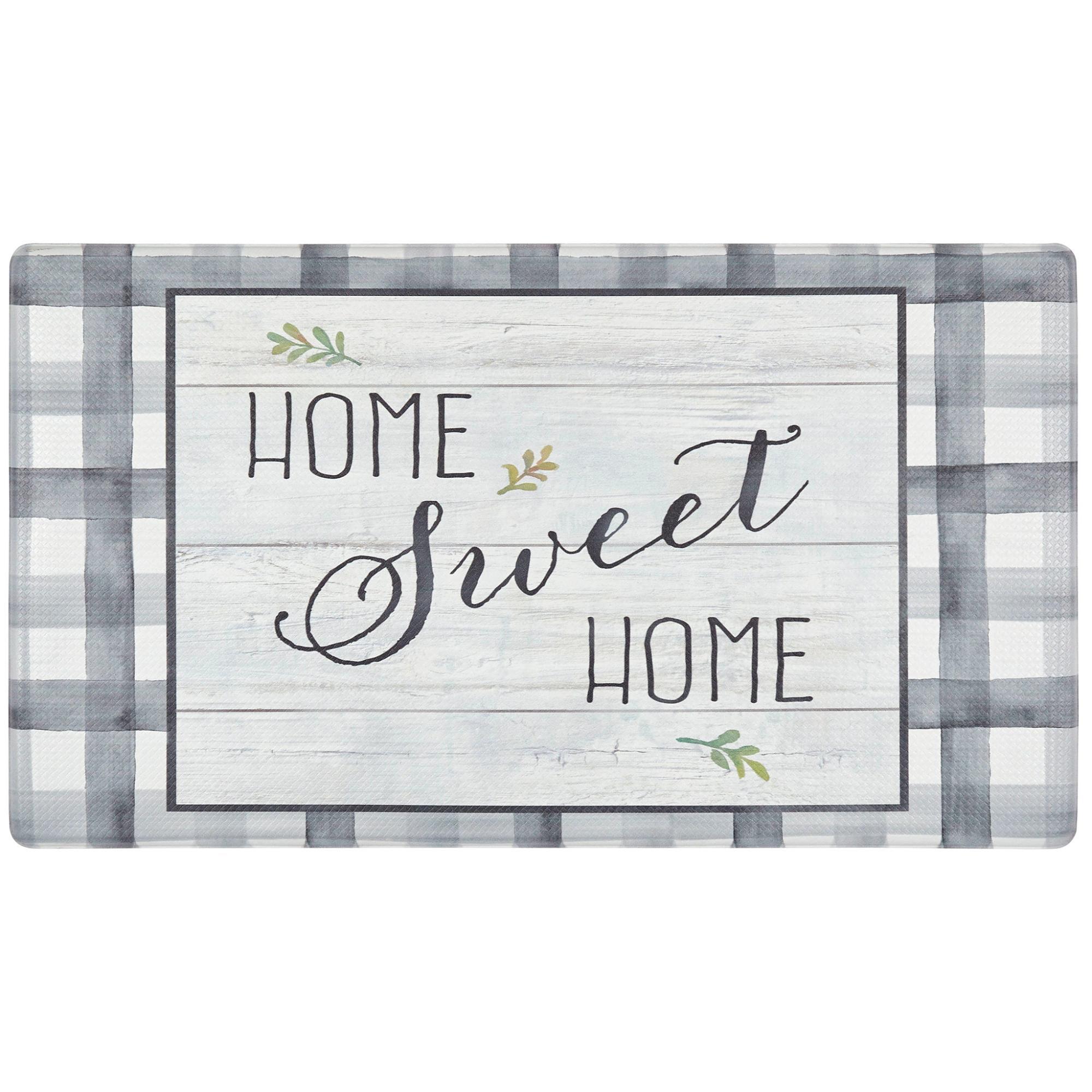 SoHome Cozy Living Home Sweet Home Farmhouse Buffalo Check Border Anti-Fatigue Mat