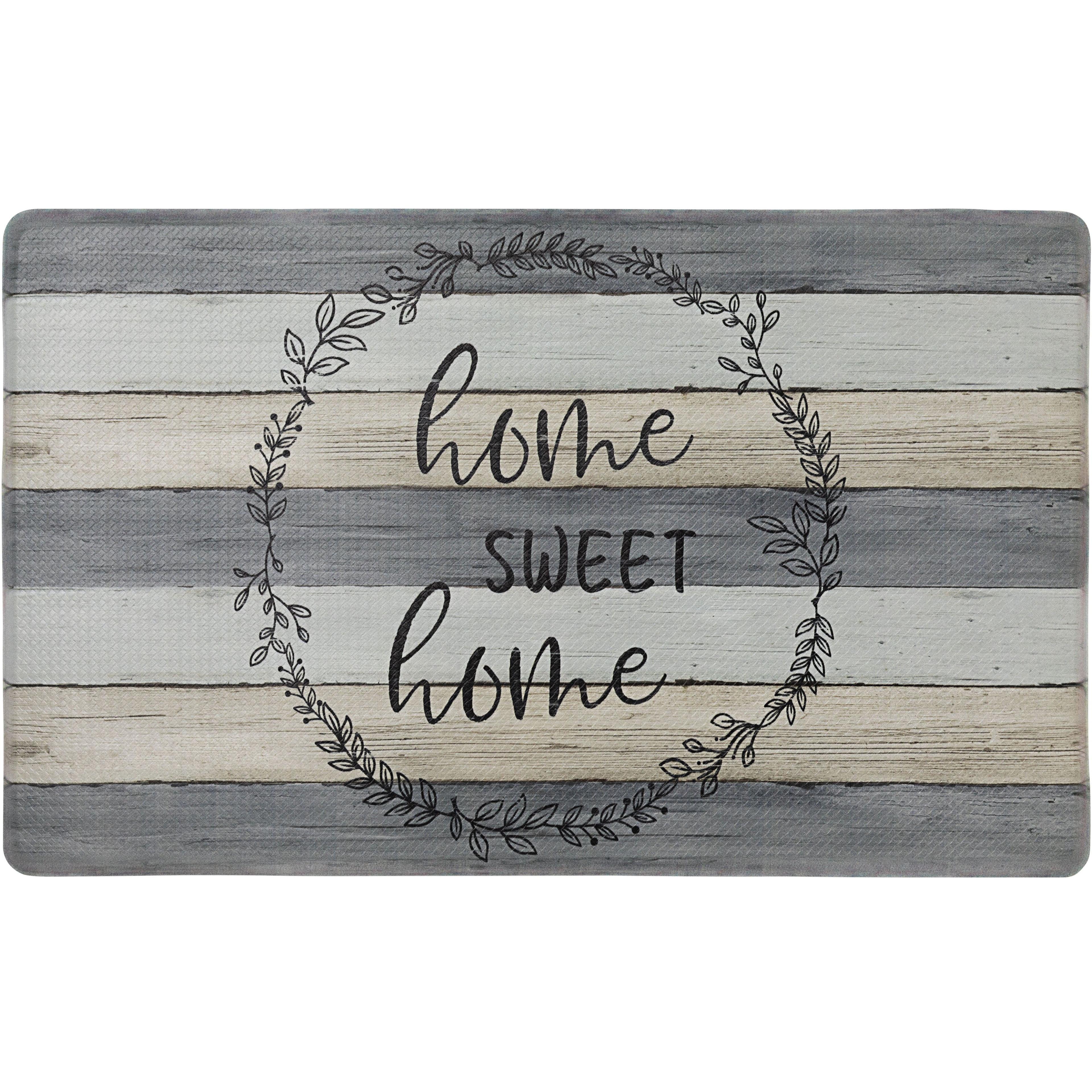 Home Sweet Home Gray Anti-Fatigue Kitchen Mat 17.5" x 30"