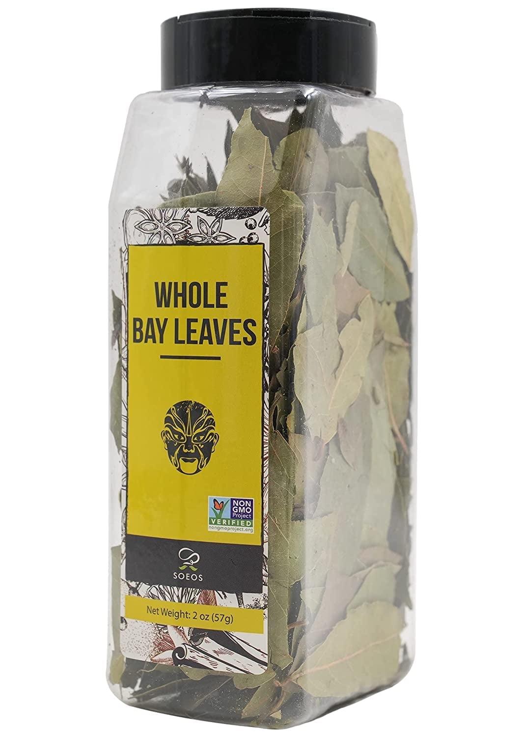 Soeos Whole Bay Leaves 2oz, Dried Laurel, Non-GMO Verified, Herb for Marinades, Stews and Soups