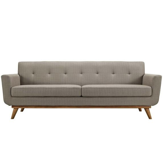Modway Engage Upholstered Fabric Sofa in Granite