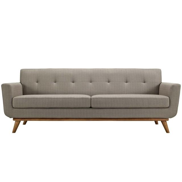 Modway Engage Upholstered Fabric Sofa in Granite