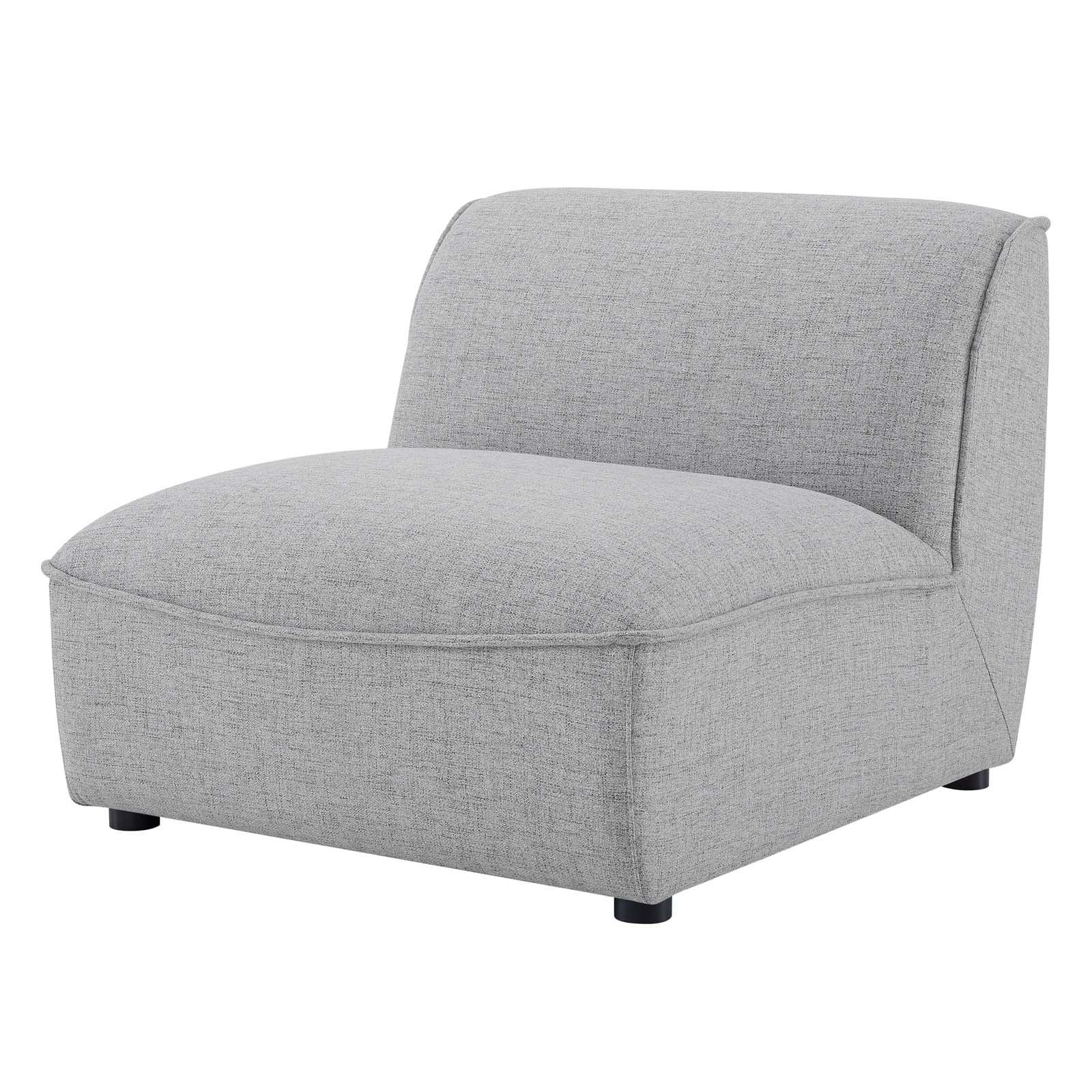 Comprise Light Gray Velvet Armless Lounge Chair