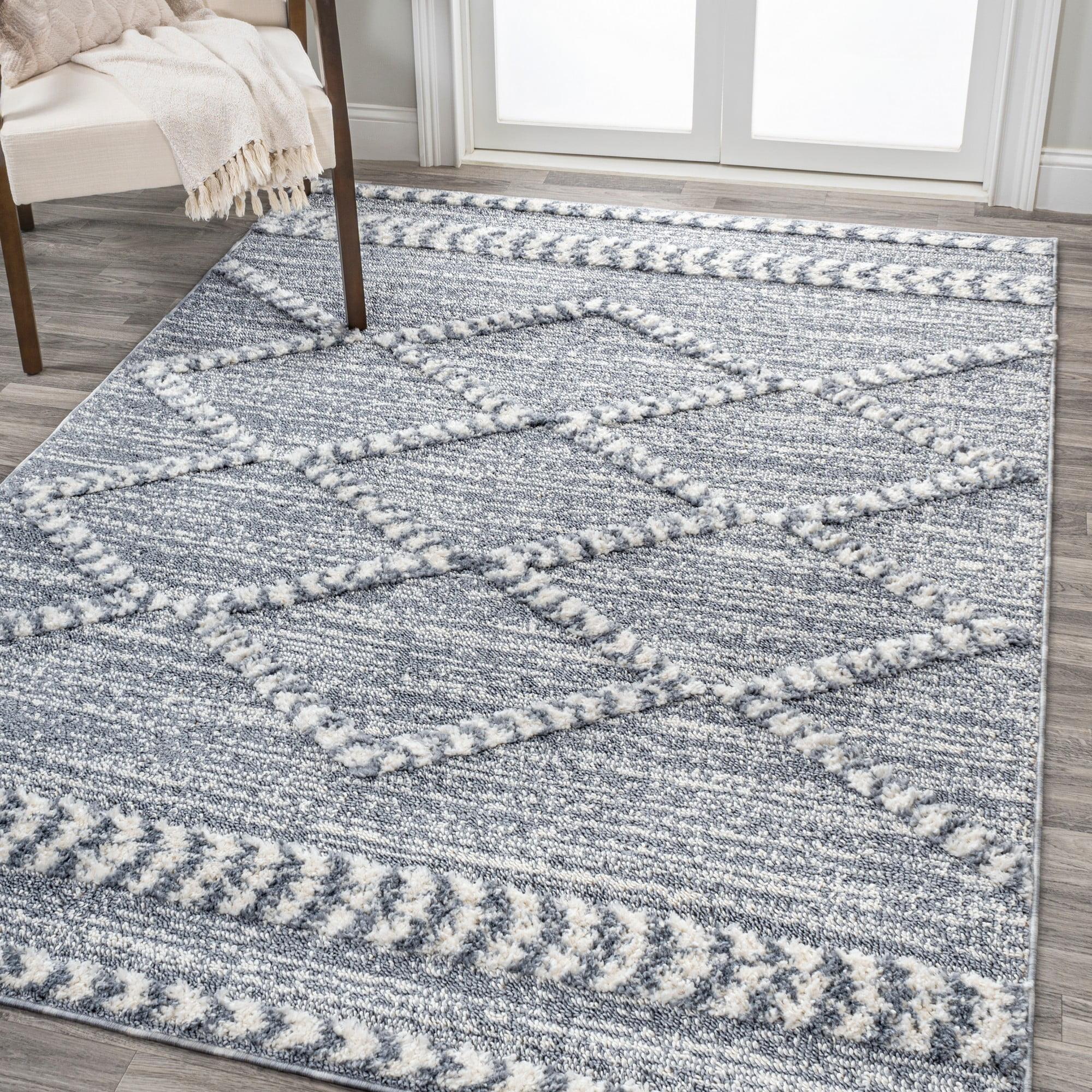 Modern Moroccan Trellis High-Low Gray 4' x 6' Area Rug