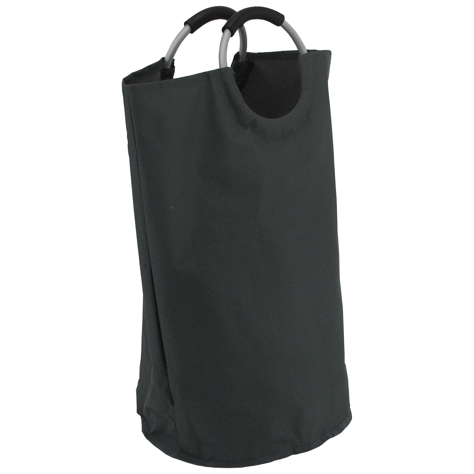 Dark Gray Collapsible Laundry Hamper with Soft Handles