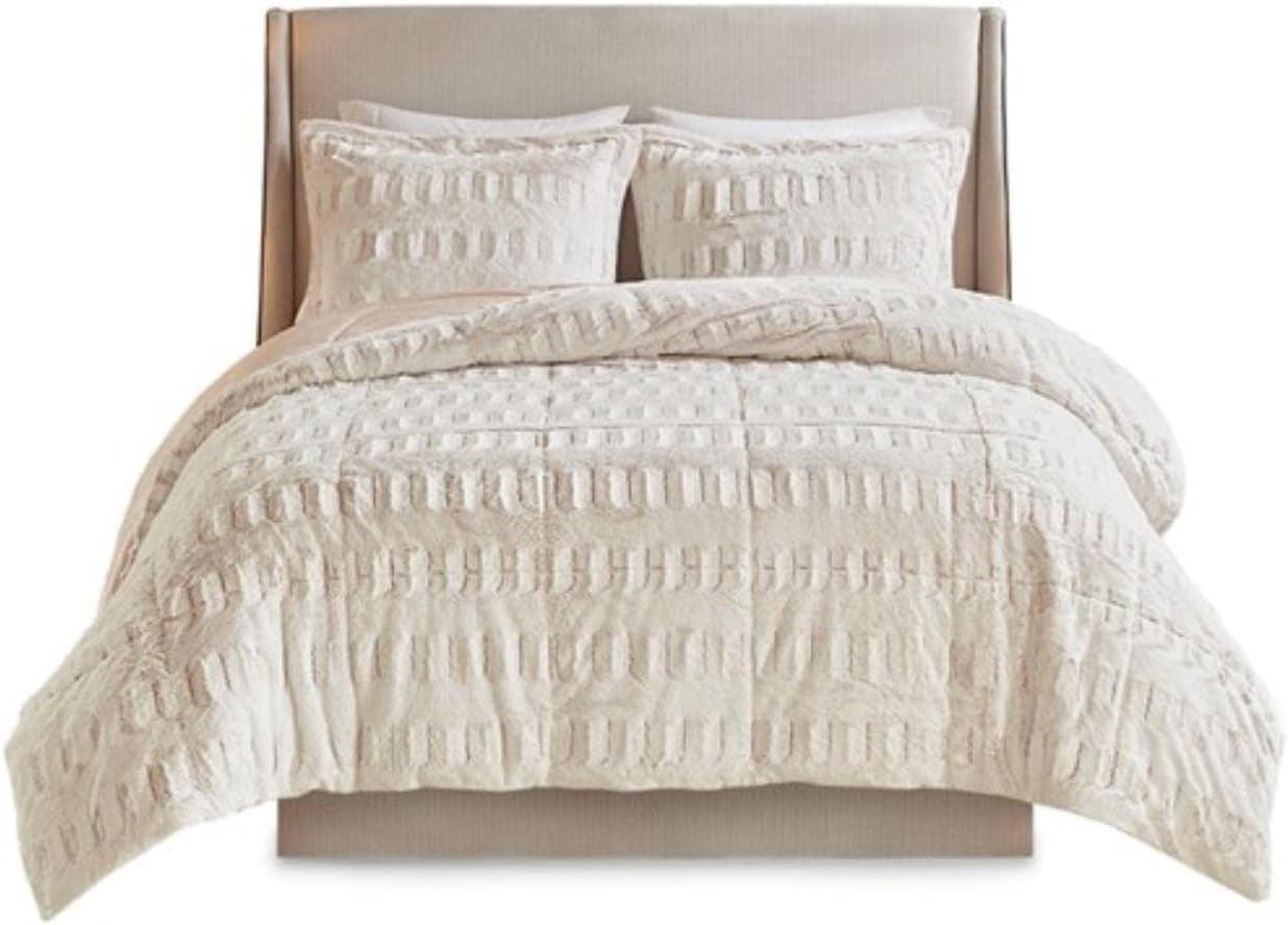 Madison Park Gia Back Print Long Fur Comforter Mini Set