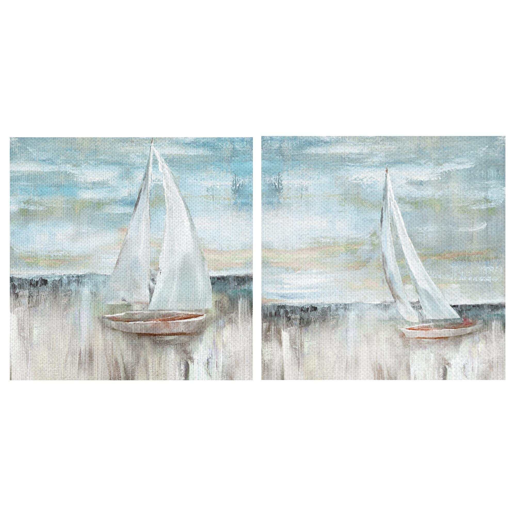 Soft Sail I & II by Nan Wrapped Canvas Art Painting Print Set of 2