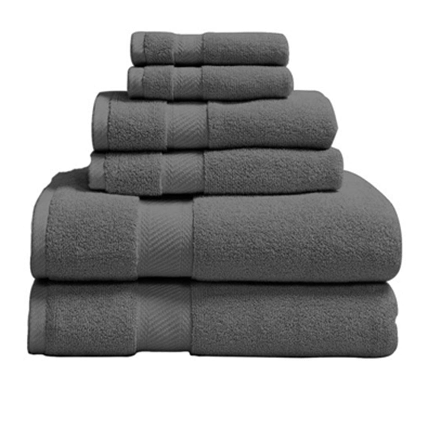 Dark Gray Cotton Hand and Washcloth Set for Kids