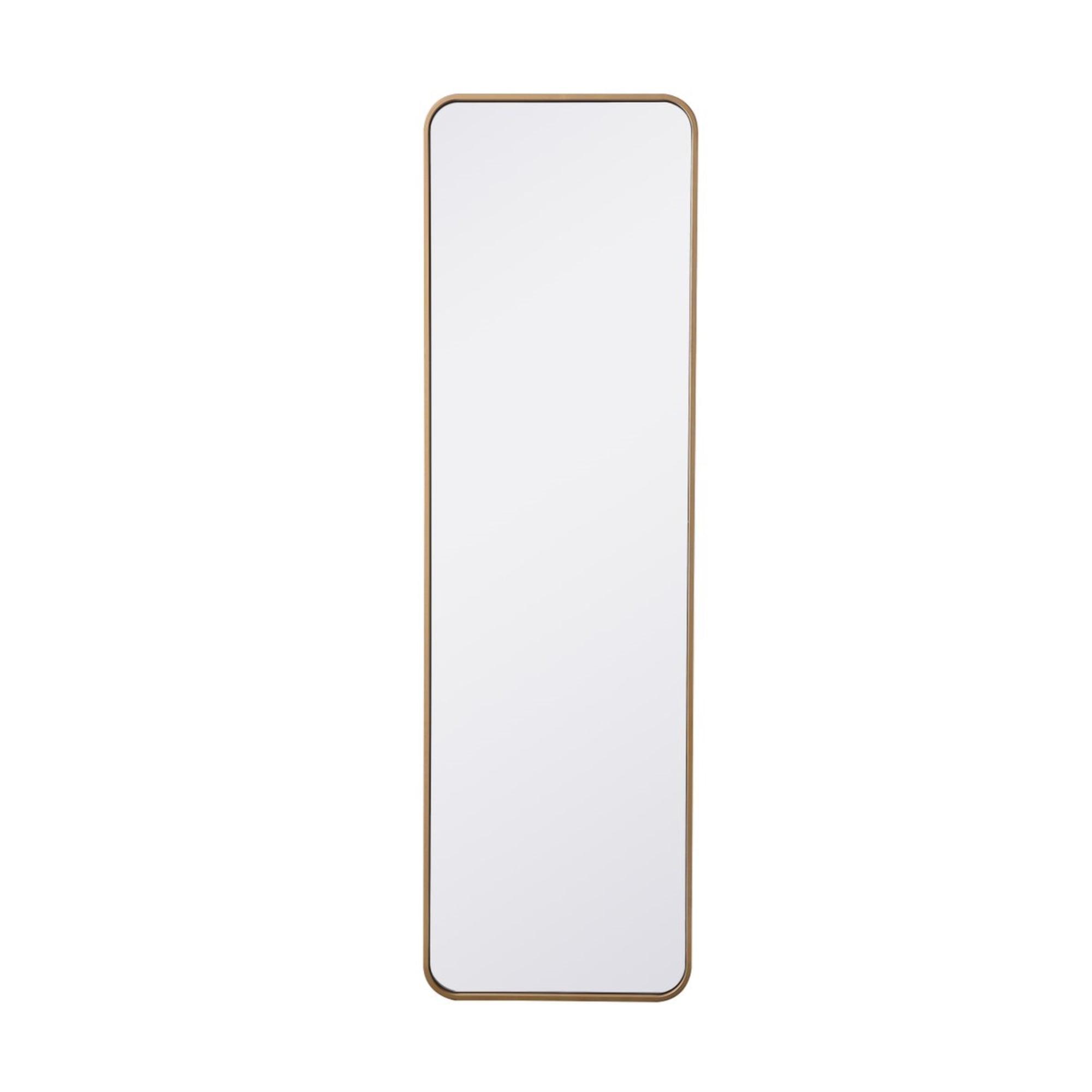 Contemporary Gold Wood Vanity Mirror 18x60 Inch