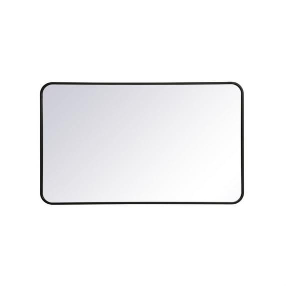Elegant Lighting Soft corner metal rectangular mirror 24x40 inch in Black