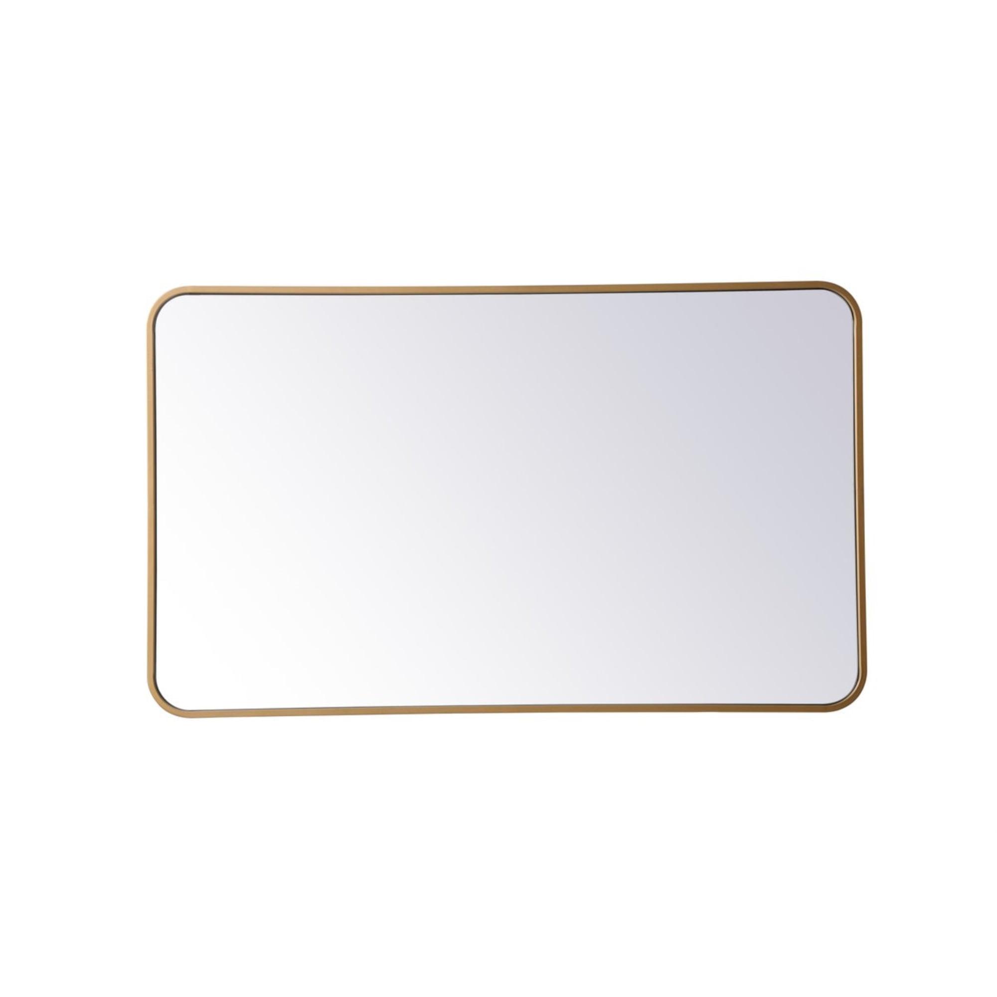 Contemporary Gold Wood Rectangular Bathroom Mirror 24x40 inch