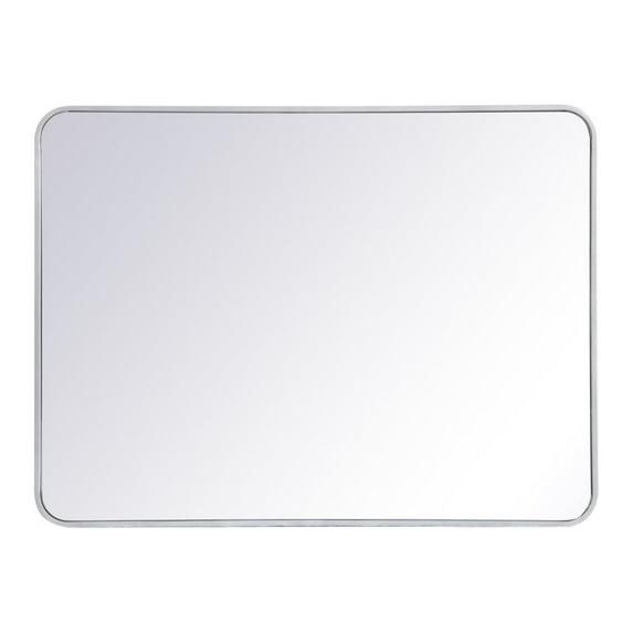Elegant Lighting Soft corner metal rectangular mirror 30x40 inch in Silver