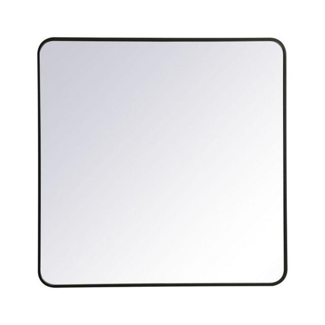Elegant Lighting Soft corner metal rectangular mirror 36x36 inch in Black