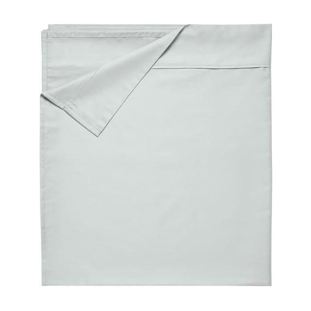 Flat Sheet Only, 400 Thread Count 100% Cotton Sateen, Soft & Durable by California Design Den - Light Gray, King