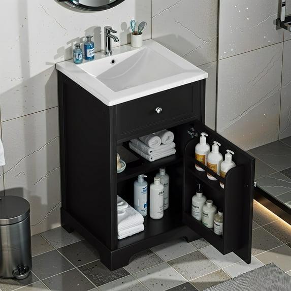 Jeltyprey 20" Bathroom Vanity with Sink, Bathroom Cabinet with Soft Closing Door
