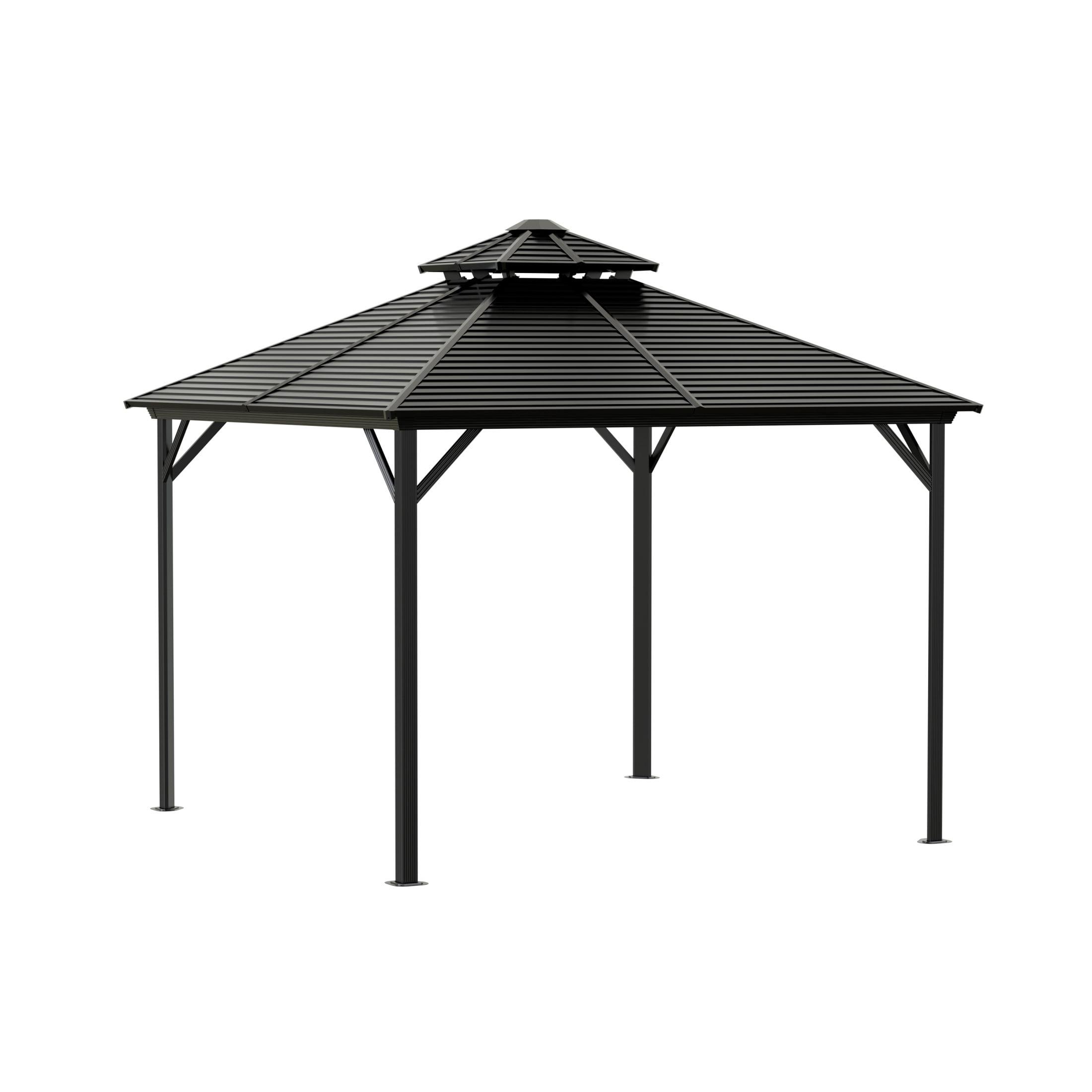 Ventura II 10' x 10' Gray Aluminum and Steel Gazebo