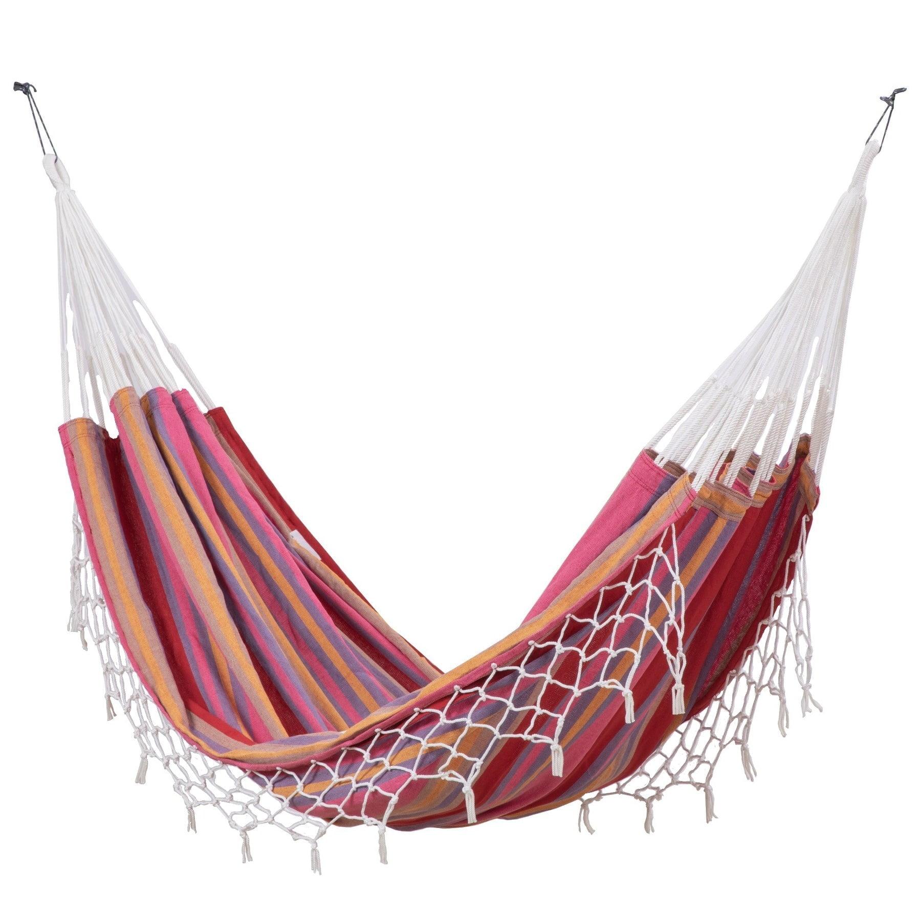 Hammock in a Bag Striped - Pink - Sol Living: Outdoor Double Swing, No Assembly, Waterproof