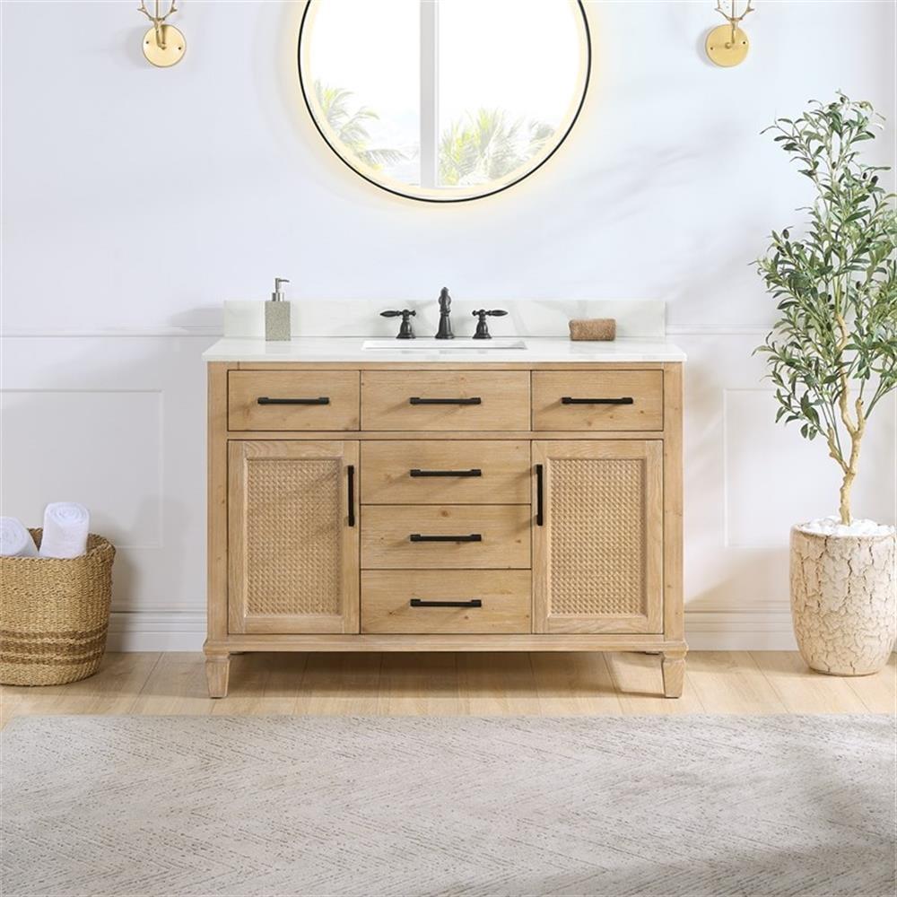 Solana 47.2" Single Bathroom Vanity Base Only in Weathered Fir