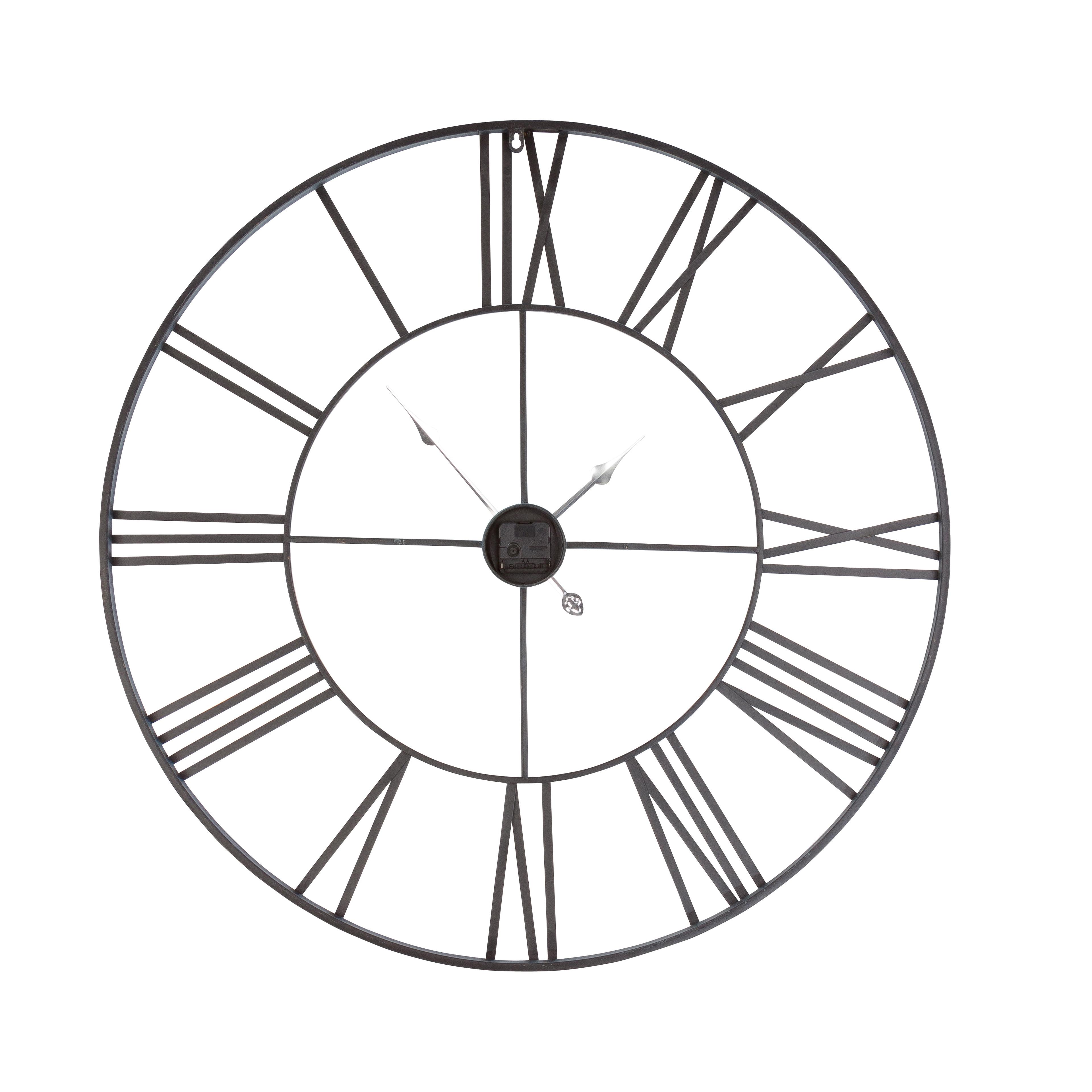 Solange 36" Light Gray Metal Open Design Wall Clock