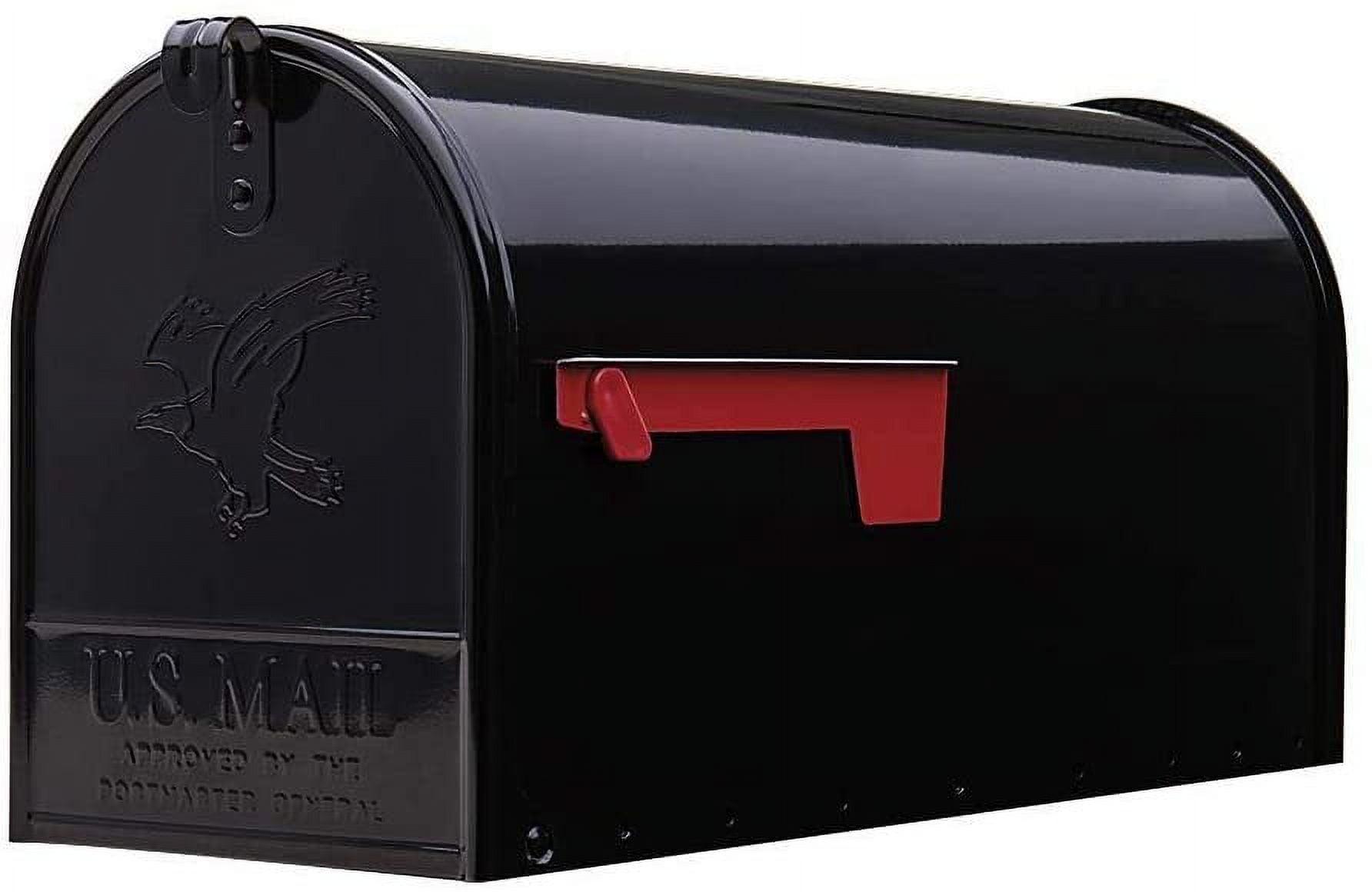 Gibraltar Mailboxes Elite Classic Galvanized Steel Post Mount Black Mailbox